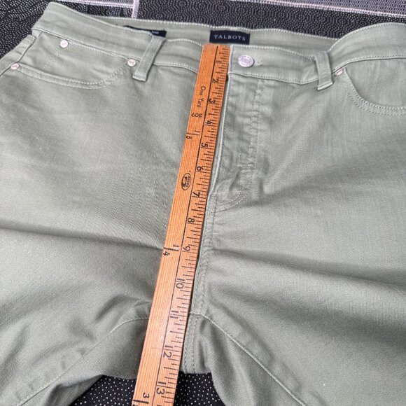 Talbots Slim Ankle Jean Curvy Olive Green Size 14P Women's Stretch Cotton Blend - Picture 8 of 11